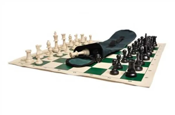 Quiver Chess Set Combo - Triple Weighted Pieces | Vinyl Chess Board | Quiver Bag Quiver Chess Set Combo - Triple Weighted Pieces | Vinyl Chess Board | Quiver Bag