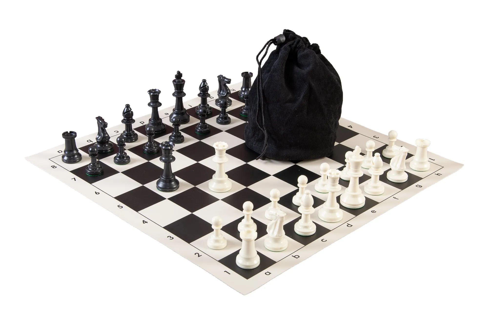 Drawstring Chess Set Combination - Triple Weighted Regulation Pieces | Vinyl Che - Picture 14 of 15