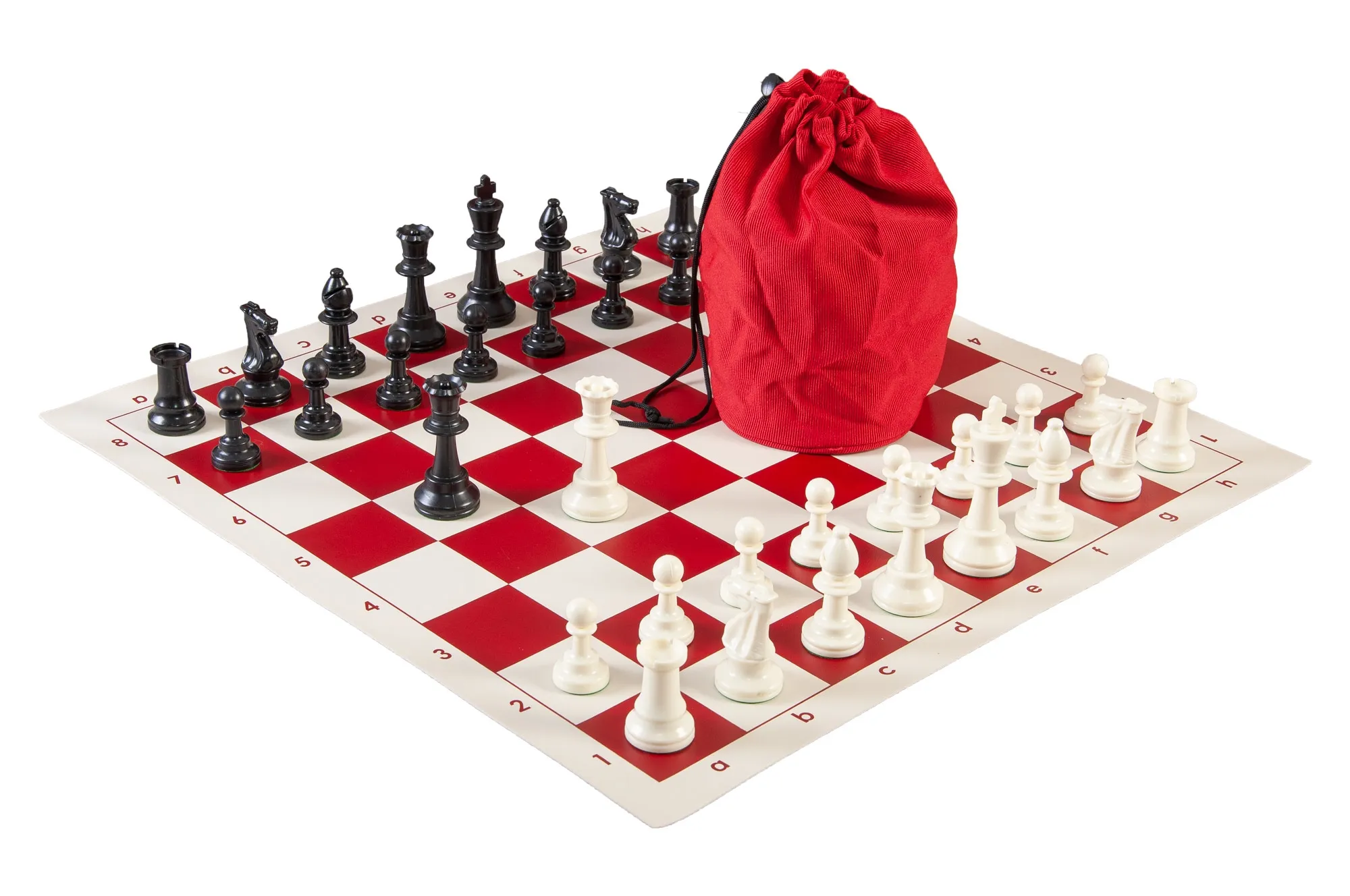 Drawstring Chess Set Combination - Triple Weighted Regulation Pieces | Vinyl Che - Picture 13 of 15
